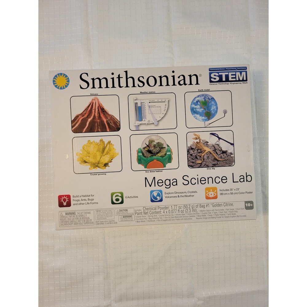 Smithsonian Mega Science Lab STEM Kit 6 Activities Volcano Dino Dig Crystal